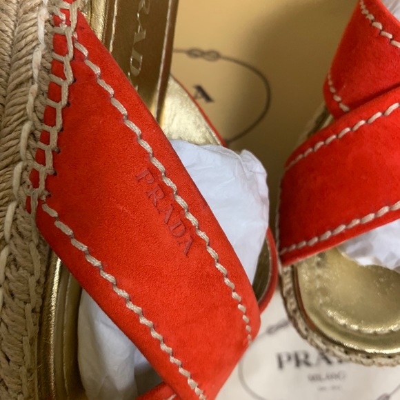 Prada Suede Cross Strap Platform Slides - Picture 4 of 12